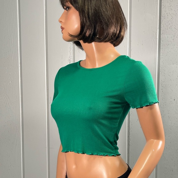 *Ambiance Women's Emerald Green Crop Top Sz S - Picture 1 of 9